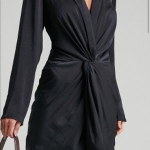 Showpo Black silk dress